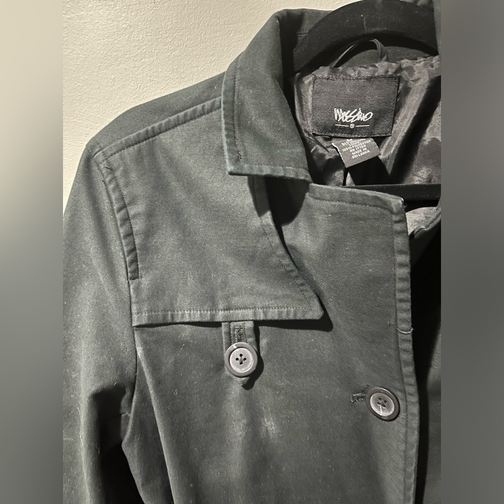 Mossimo Black Trench Coat - Size Medium